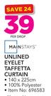 Mainstays Unlined Eyelet Taffetta Curtain 140x225cm-Per Drop