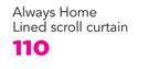 Always Home Lined Scroll Curtain