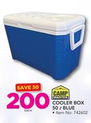 Camp Master 50Ltr Blue Cooler Box