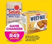 Selati White Sugar-1Kg & Bokomo Weet Bix-900g-All For