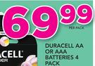 Duracell AA Or AAA Batteries 4 Pack-Per Pack