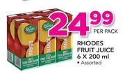 Rhodes Fruit Juice-6 x 200ml