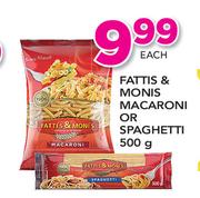 Fattis & Monis Macaroni Or Spaghetti-500g Each