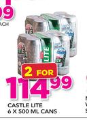Castle Lite Cans-2 x 6 x 500ml