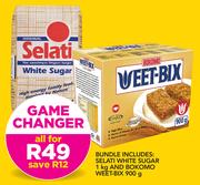 Selati White Sugar 1kg And Bokomo Weet-Bix 900g Bundle
