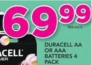 Duracell AA Or AAA Batteries 4 Pack-Per Pack