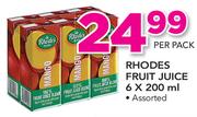 Rhodes Fruit Juice-6 x 200ml