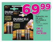 Duracell AA Or AAA Batteries 4 Pack-Per Pack