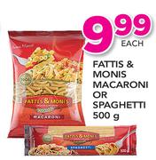 Fattis & Monis Macaroni Or Spaghetti-500g Each