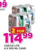 Castle Lite Cans-2 x 6 x 500ml