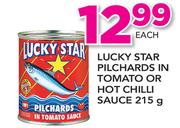 Lucky Star Pilchards In Tomato Or Hot Chilli Sauce-215g Each