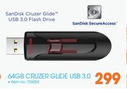 Sandisk Cruzer Glide USB 3.0 Flash Drives 64GB 