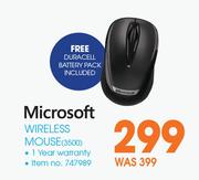 Microsoft Wireless Mouse 3500 Including Free Duracell Battery Pack