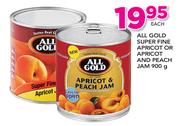 All Gold Super Fine Apricot And Peach Jam-900gm Each