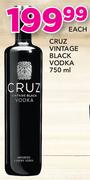 Cruz Vintage Black Vodka-750ml