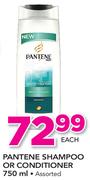 Pantene Shampoo Or Conditioner-750ml Each