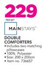 Mainstays Double Comforters 200x200cm Including Two Matching Pillowcases-Per Set
