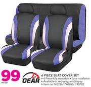 1st Gear 6 Piece Seat Cover Set In Red/Grey or White/Grey-Per Set