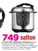 Salton 6Ltr Electric Pressure Cooker SEPC-01