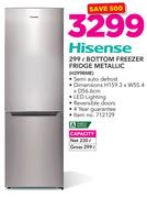 Hisense 299Ltr Bottom Freezer Fridge Metallic H299BME