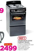 Defy 4 Plate Solid Stove Compact Black