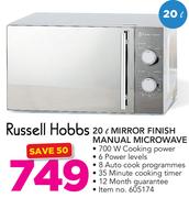 Russell Hobbs 20Ltr Mirror Finish Manual Microwave Oven