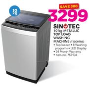 Sinotec 10Kg Metallic Top Load Washing Machine T10D07NS