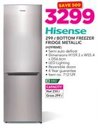 Hisense 299Ltr Bottom Freezer Fridge Metallic H299BME