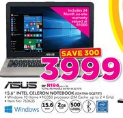 Asus 15.6" Intel Celeron Notebook X541NA-GQ278T Including 24 Month On-Site Warranty