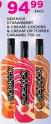 Sidekick Strawberry & Cream, Cookies & Cream Or Toffee Caramel-750ml Each