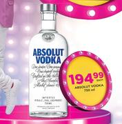 Absolut Vodka-750ml Each