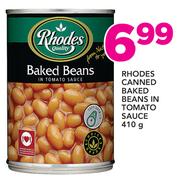Rhodes Canned Baked Beans In Tomato Sauce-410g