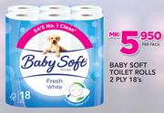 Baby Soft Toilet Rolls 2 Ply-18's Per Pack