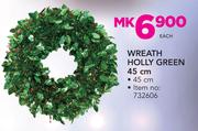 Santa's Trading Wreath Holly Green 45cm