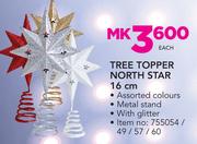 Tree Topper North Star 16cm-Each