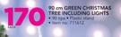 190cm Green Christmas Tree Including Lights-Each