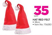 Hat Red Felt-Each
