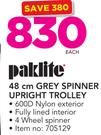 Paklite 48Cm Grey Spinner Upright Trolley