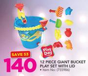 Playday 12 Piece Giant Bucket Play Set With Lid