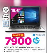 HP 15.6" Intel Core i5 Notebook 15-AY100NI
