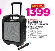 S Digital Bluetooth Trolley Speaker Bass Cruzer