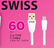 2m Type C Cable-Each