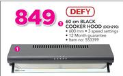 Defy 60cm Black Cooker Hood DCH290