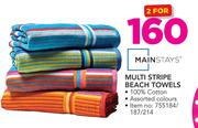 Mainstays Multi Stripe Beach Towels-For 2