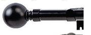 Decorland 25mm Aluminium Curtain Rods & Accessories Black Finial Ball