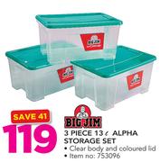 Big Jim 3 Piece 13Ltr Alpha Storage Set