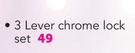 Fragram 3 Lever Chrome Lock Set