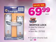 Fragram 3 Lever Chrome Lock Set