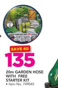 20m Garden Hose With Free Starter Kit