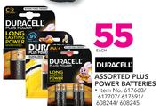 Duracell Assorted Plus Power Batteries-Each